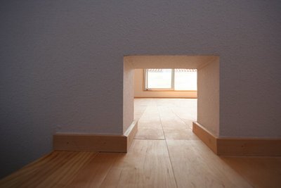 いつでも行き来できるよう設けたネコ用のトンネル