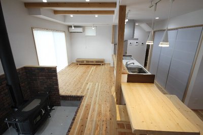 薪ストーブがあるだけでぬくもりのある空間を演出してくれますね