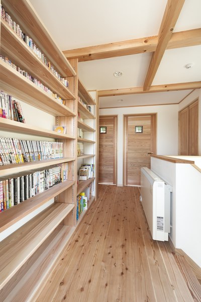 十分な収納量を備えた本棚。