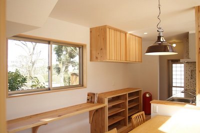 造作の食器棚とカウンター 造作の食器棚とカウンター