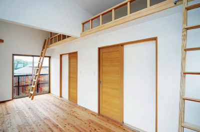 ロフト付きの子供部屋。
将来2部屋に仕切ることもできます。