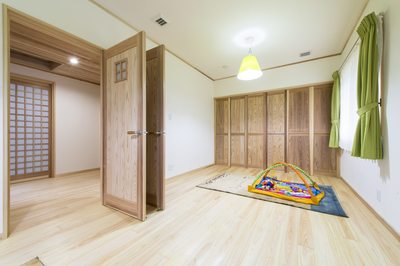 将来、2部屋に区切ることができる子ども部屋。