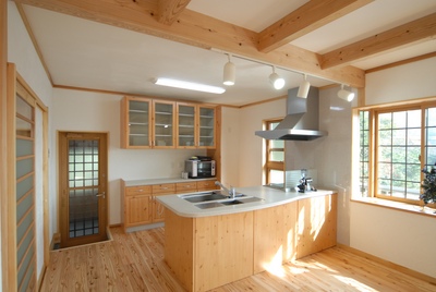 流行りのペニンシュラキッチン。