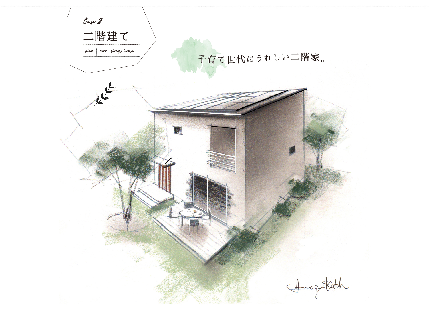 case2 子育て世代にうれしい二階家。